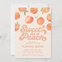 Convite para Chá de fraldas de Pêssego | Pequeno P