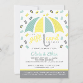 Convite para Chá de fraldas de presente, amarelo,