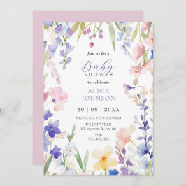 Convite para chá de fraldas de primavera floral de