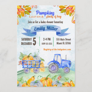 Convite para Chá de fraldas de Pumpkin de Aquarel