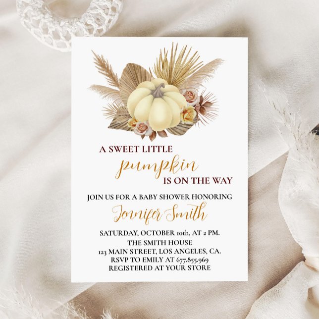 Convite para Chá de fraldas de queda de abóbora do (Criador carregado)