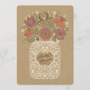 Convite para Chá de fraldas de queda de Jar Mason