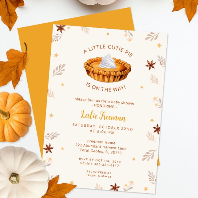 Convite para Chá de fraldas de queda de pizza (Autumn Baby Shower Invite)