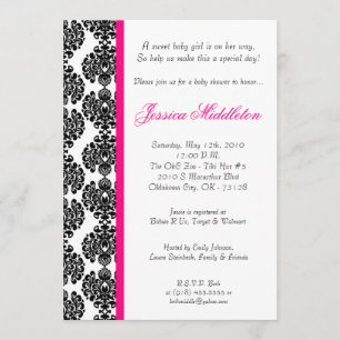 Convite para Chá de fraldas de rendas de máscara