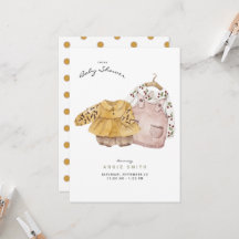 Convite para Chá de fraldas de roupas bonitas para