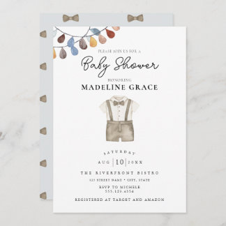 Convite para Chá de fraldas de Roupas de Boho Boni