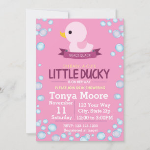Convite para Chá de fraldas de Rubber Ducky (garo