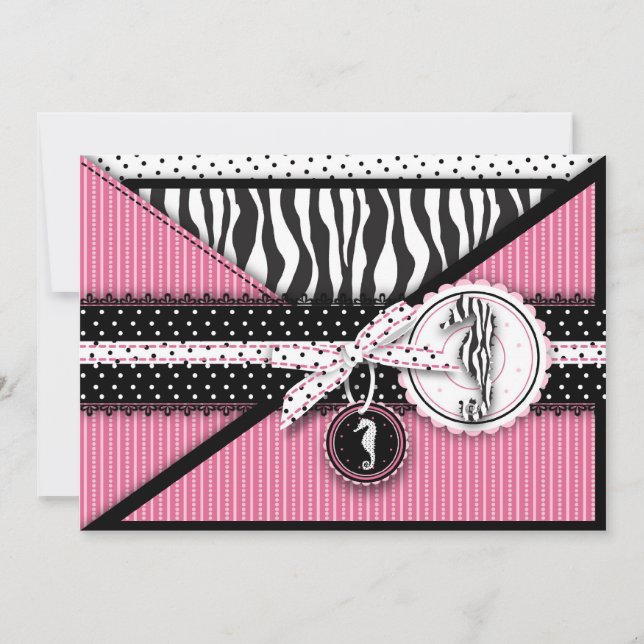 Convite para Chá de fraldas de Sensação de Cavalo (Frente)