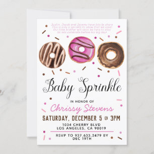 Convite para Chá de fraldas de Sprinkle de Bebê ro