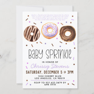 Convite para Chá de fraldas de Sprinkle de Bebê ro