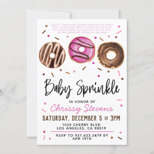 Convite para Chá de fraldas de Sprinkle de Bebê ro