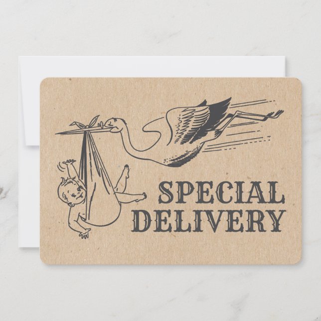 Convite para Chá de fraldas de Storey de Estilo Re (Frente)