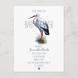 Convite para Chá de fraldas de Stork Elegante