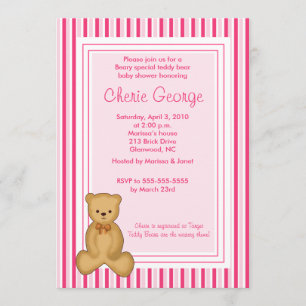 Convite para Chá de fraldas de Strike Beard Bear R