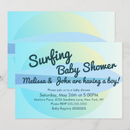 Convite para Chá de fraldas de Surfe na Praia de V