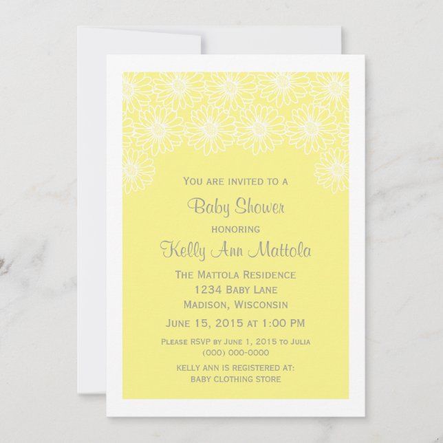 Convite para Chá de fraldas de tarefas brancas (Frente)