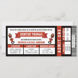 Convite para Chá de fraldas de tíquete desportivo,