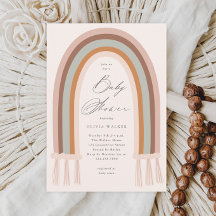 Convite para Chá de fraldas de Tom do Boho Rainbow