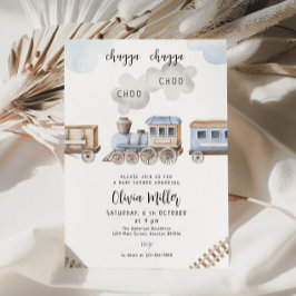 Convite para chá de fraldas de trem, chá de fralda