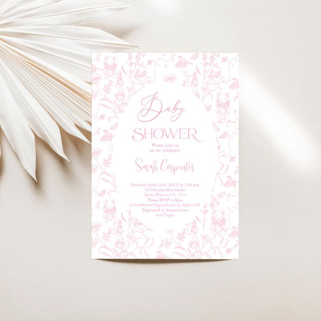 Convite para Chá de fraldas de Urso de Quarto (Criador carregado)