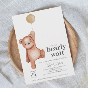 Convite para Chá de fraldas de Urso de Teddy