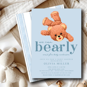 Convite para Chá de fraldas de Urso de Teddy Adorá