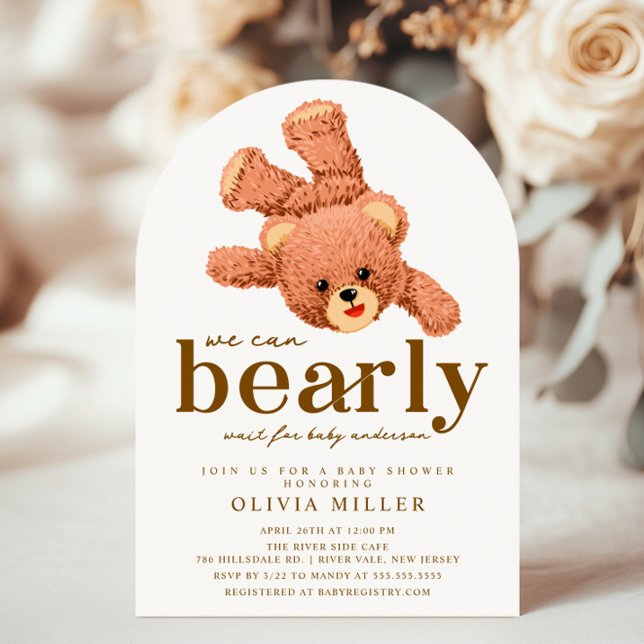 Convite para Chá de fraldas de Urso de Teddy Adorá (Criador carregado)