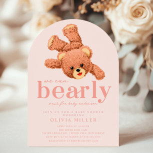 Convite para Chá de fraldas de Urso de Teddy Adorá