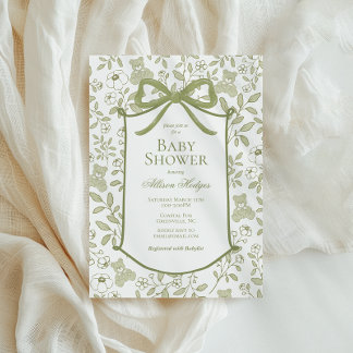 Convite para Chá de fraldas de Urso de Teddy | Ele