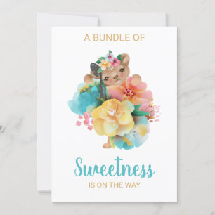 *~* Convite para Chá de fraldas de Urso Floral Bon