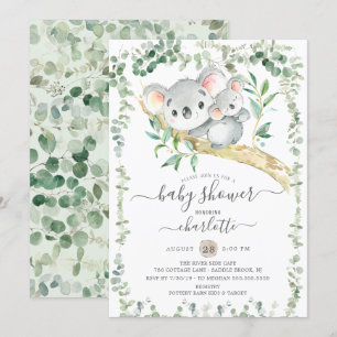 Convite para Chá de fraldas de Urso Koala