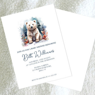Convite para Chá de fraldas de Urso Polar