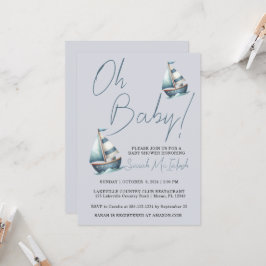 Convite para Chá de fraldas de veleiro náutico