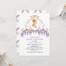 Convite para Chá de fraldas de Wisteria do Grande