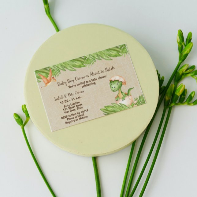 Convite para Chá de fraldas Dinossauro (Criador carregado)