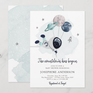 Convite para Chá de fraldas do Astronauta do Espa