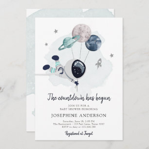 Convite para Chá de fraldas do Astronauta do Espaç