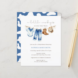 Convite para Chá de fraldas do garoto cowboy do or