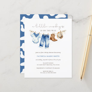 Convite para Chá de fraldas do garoto cowboy do or