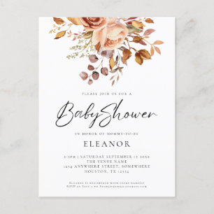 Convite para Chá de fraldas do Paper Terracotta Fl