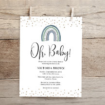 Convite para Chá de fraldas do Rainbow Boy