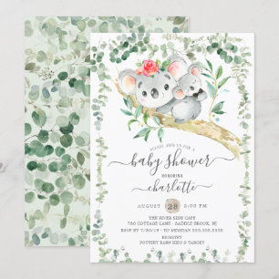 Convite para Chá de fraldas do Sweet Koala Bear B