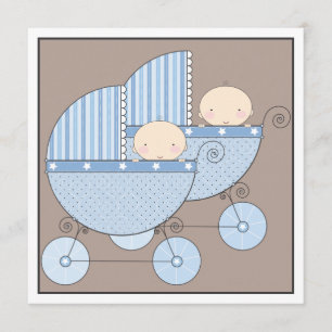 Convite para Chá de fraldas do Swein Twin Boy Two