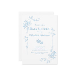 Convite para Chá de fraldas do Tea Party Azul