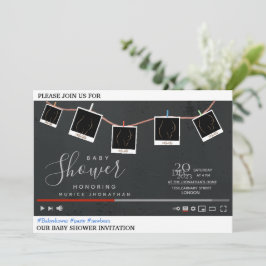 Convite para chá de fraldas do tema do Youtube