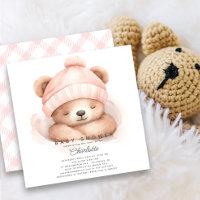 Convite para Chá de fraldas do Urso de Combinação