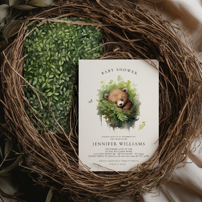 Convite para Chá de fraldas do Urso de Dormência e (Criador carregado)