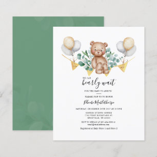Convite para Chá de fraldas do Urso Eucalyptus