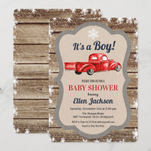 Convite para Chá de fraldas do Vintage Truck Boy 