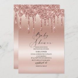 Convite para Chá de fraldas Dourado de Rosa de Dis